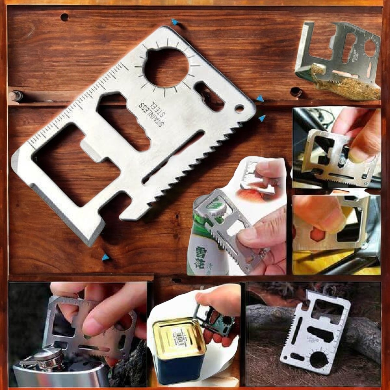 Emergency 6 in 1 SOS Multi-functional Multi-purpose Survival Multi-tool kit