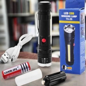 WORKING LIGHT COB T6-26 USB Rechargeable LED Headlight with Side Lights & Magnetic Base Telescopic Zoom
