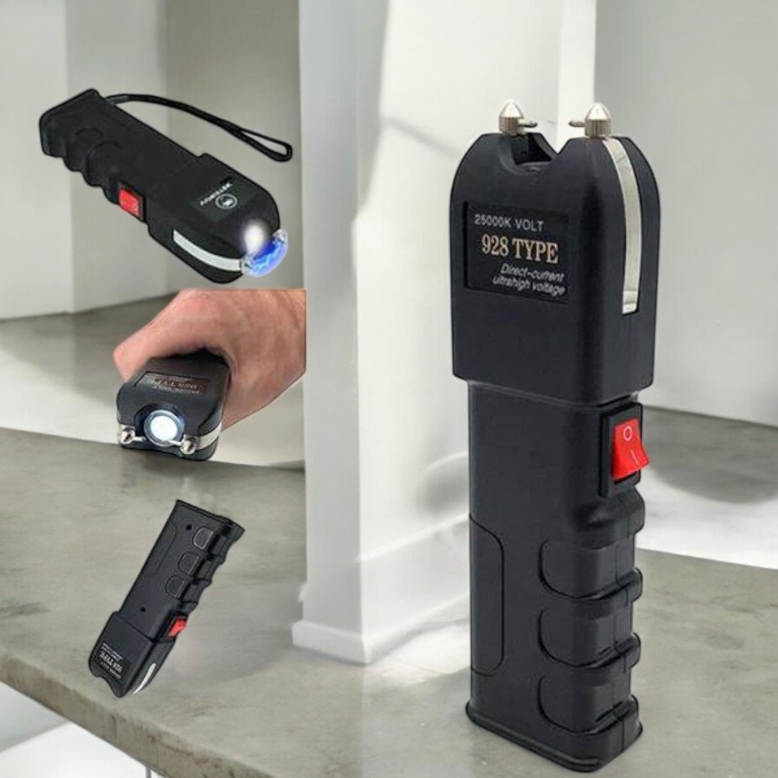 Super Hi DC Plus Self Protector Tactical 928 Type Gadgets Direct current – Ultra High Voltage Powerful Rechargeable Stun Gun Taser Self Defence with Tactical Flashlight - Image 3