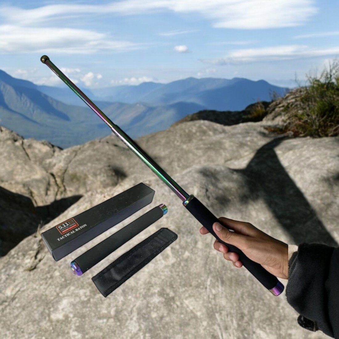 511 Tactical Baton Self Defense Stick 26-Inch Expandable, Easy Carry and portable, can break stones