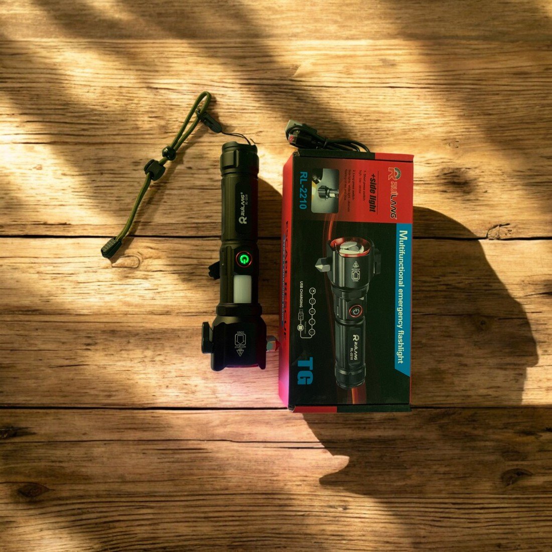 Ruilang Escape Rescue Multi-Functional Torch High Power Rechargeable LED Flashlight with USB Charging RL-2210