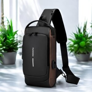 Anti-Theft Luxury Chest Bag with USB Charging, Anti-theft Sling Backpack and Versatile Design