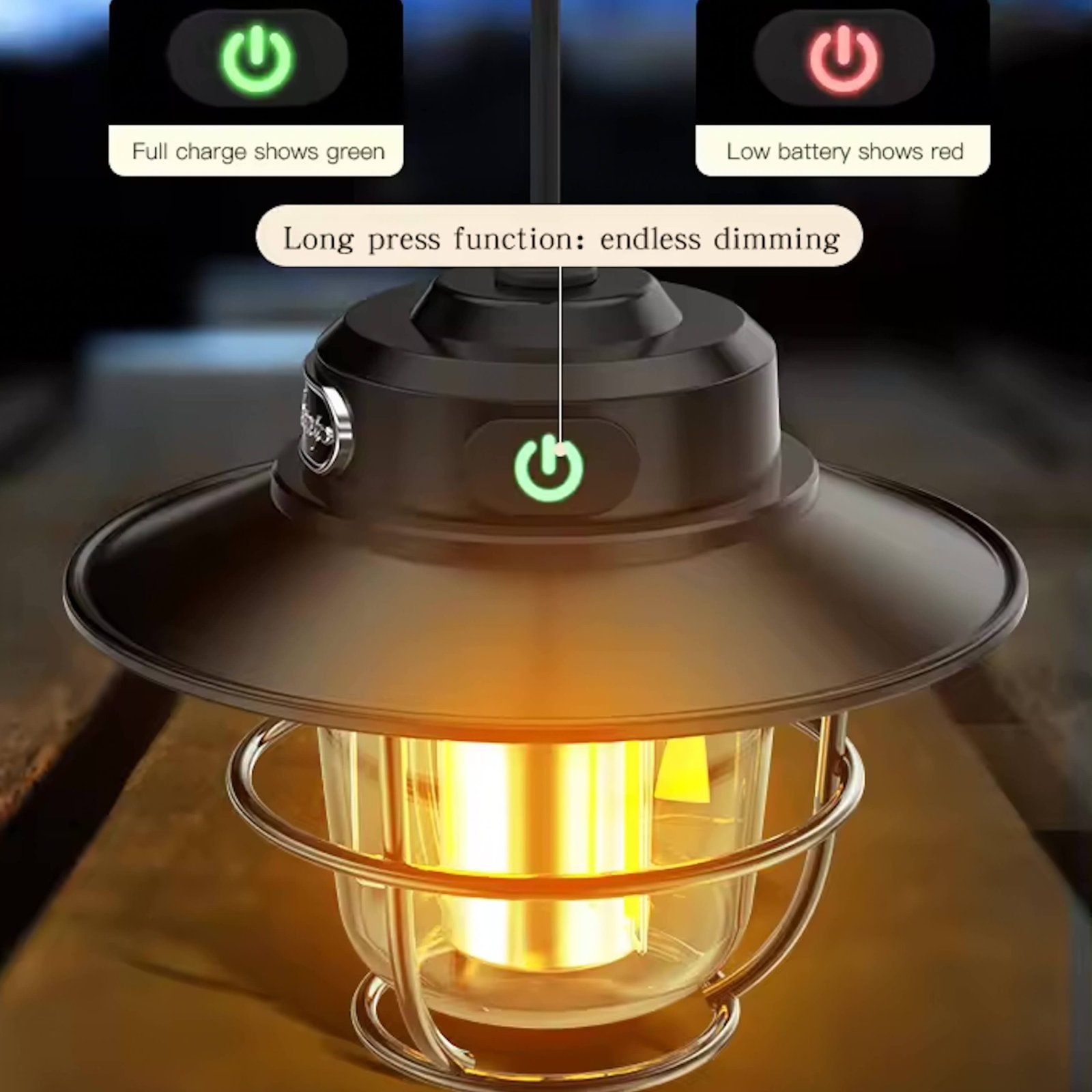 LED Camping Lamp Retro LY 12 Camping Light Portable Waterproof Rechargeable