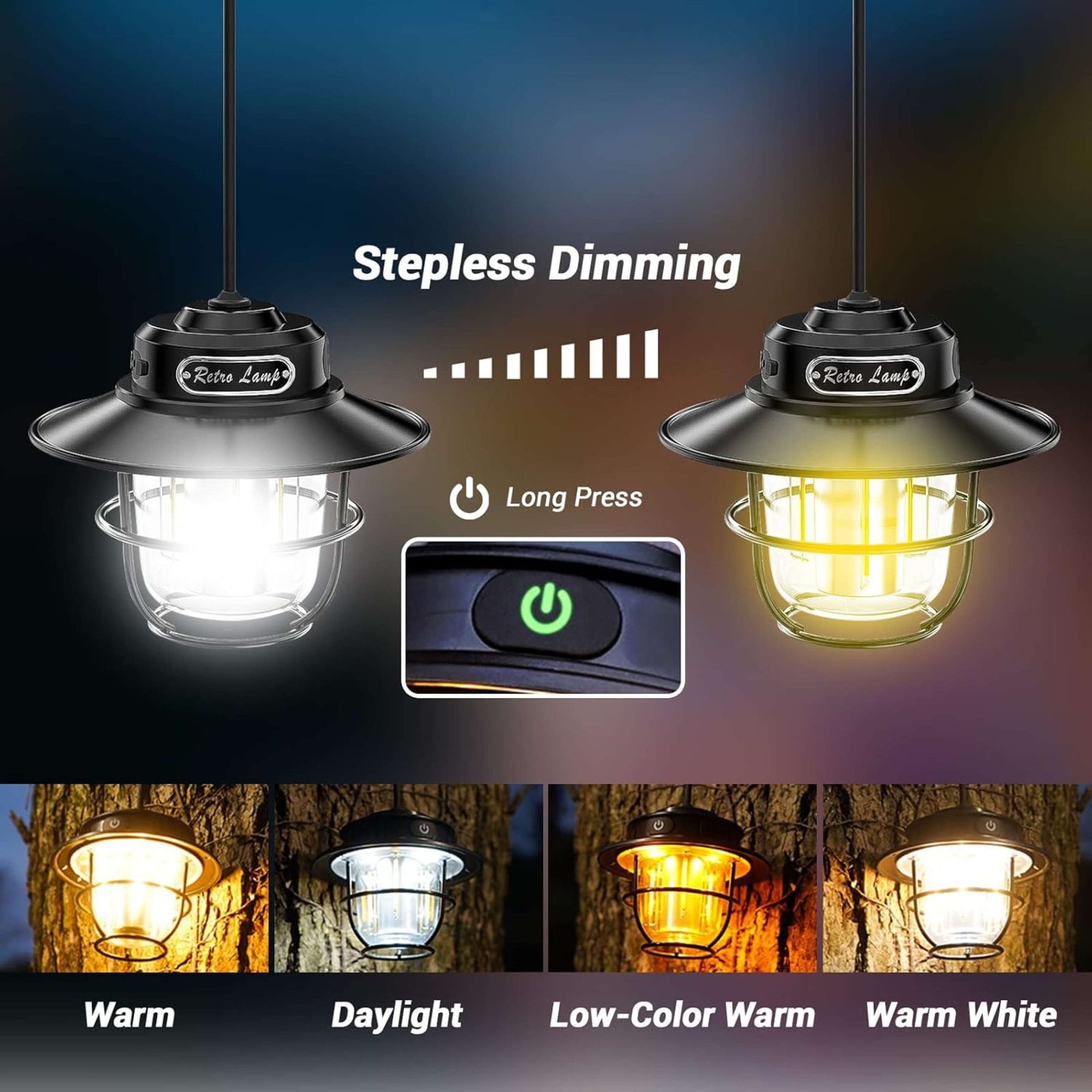 LED Camping Lamp Retro LY 12 Camping Light Portable Waterproof Rechargeable