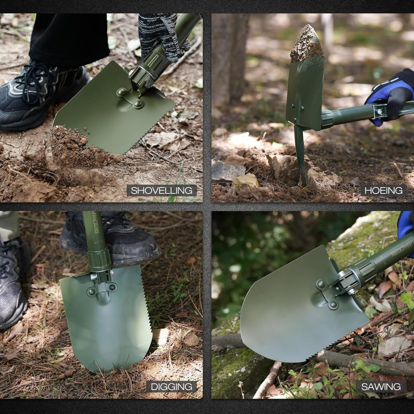 Military Tactical Folding Camping Shovel Camping Holding, Digging, Sawing, Shovelling