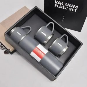 Vacuum Flask with 2 cups Gray